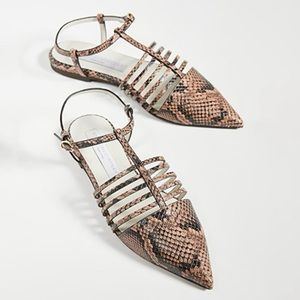 Stella McCartney Snakeskin Print Pointed Toe Flats (EU Size 37)